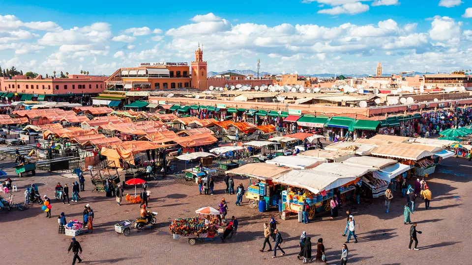 Piazza Djemaa El Fna vista dall'alto